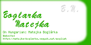 boglarka matejka business card
