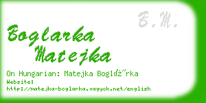 boglarka matejka business card